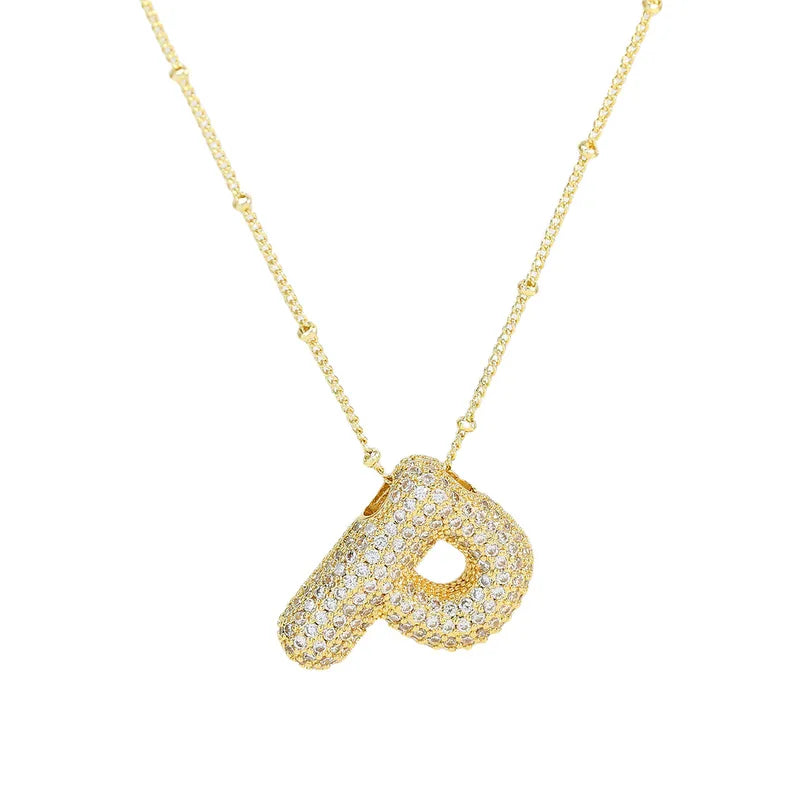 The "Bubble Pop Initial Beaded Chain" Necklace