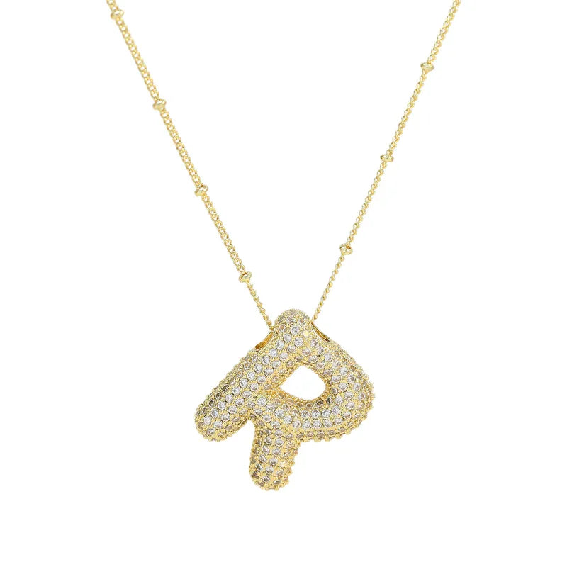 The "Bubble Pop Initial Beaded Chain" Necklace