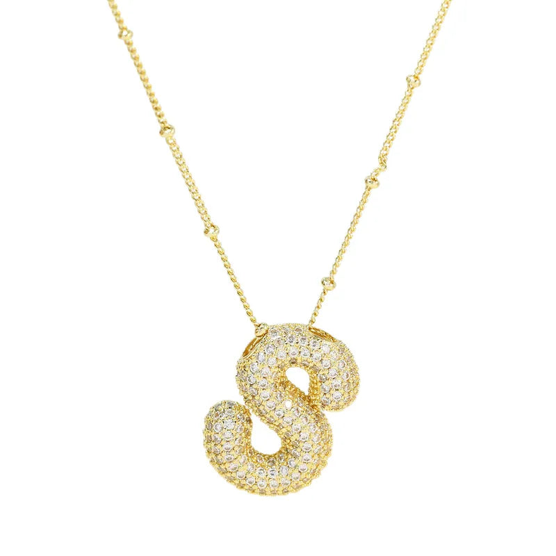 The "Bubble Pop Initial Beaded Chain" Necklace