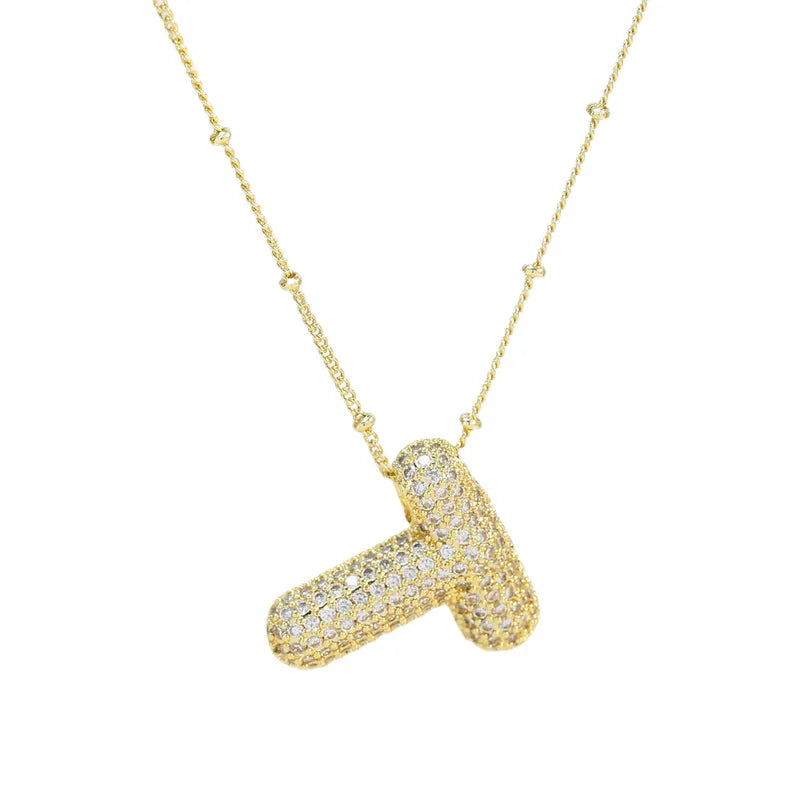 The "Bubble Pop Initial Beaded Chain" Necklace