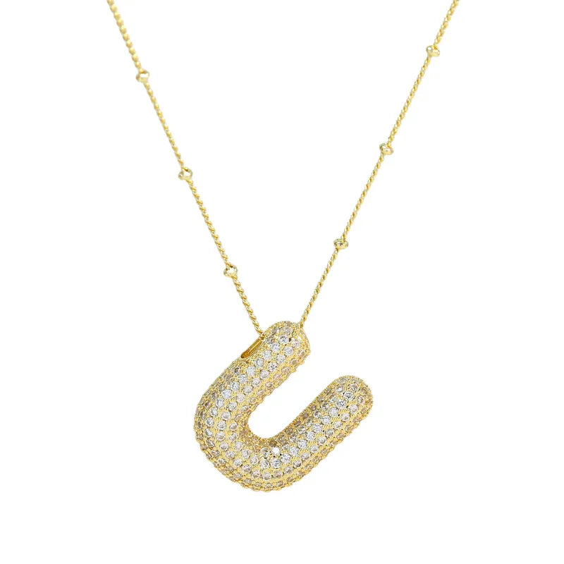 The "Bubble Pop Initial Beaded Chain" Necklace
