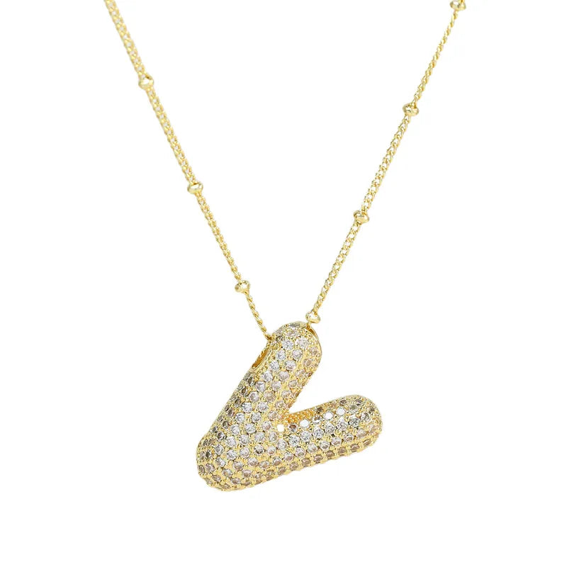 The "Bubble Pop Initial Beaded Chain" Necklace