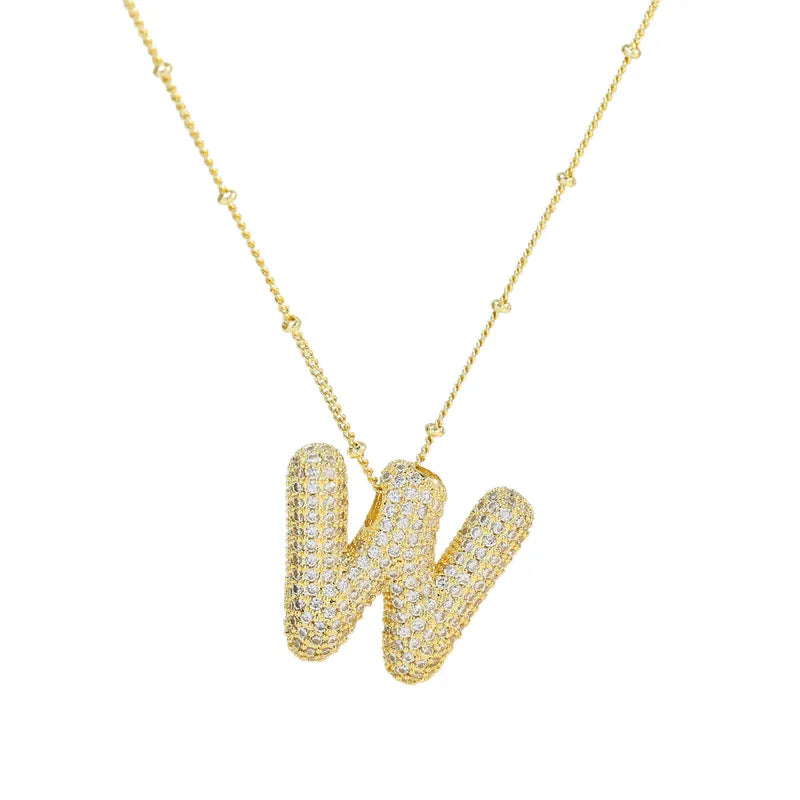 The "Bubble Pop Initial Beaded Chain" Necklace