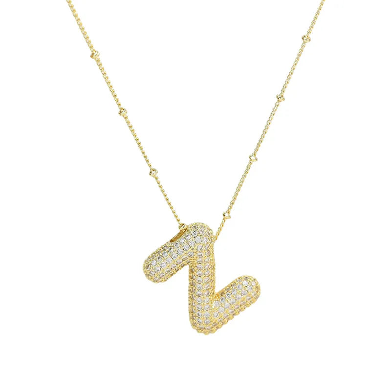 The "Bubble Pop Initial Beaded Chain" Necklace