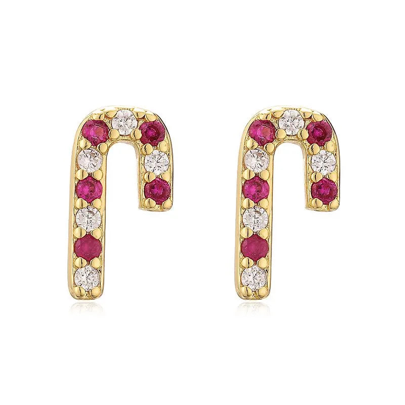 The "Mini Candy Cane" Earrings