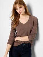 The "NZT Lace Knit" V-Neck T-Shirt by NIC+ZOE