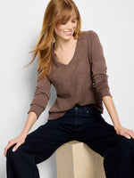 The "NZT Lace Knit" V-Neck T-Shirt by NIC+ZOE
