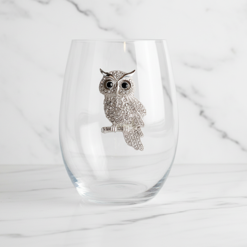 The "Owl" Stemless Wineglass