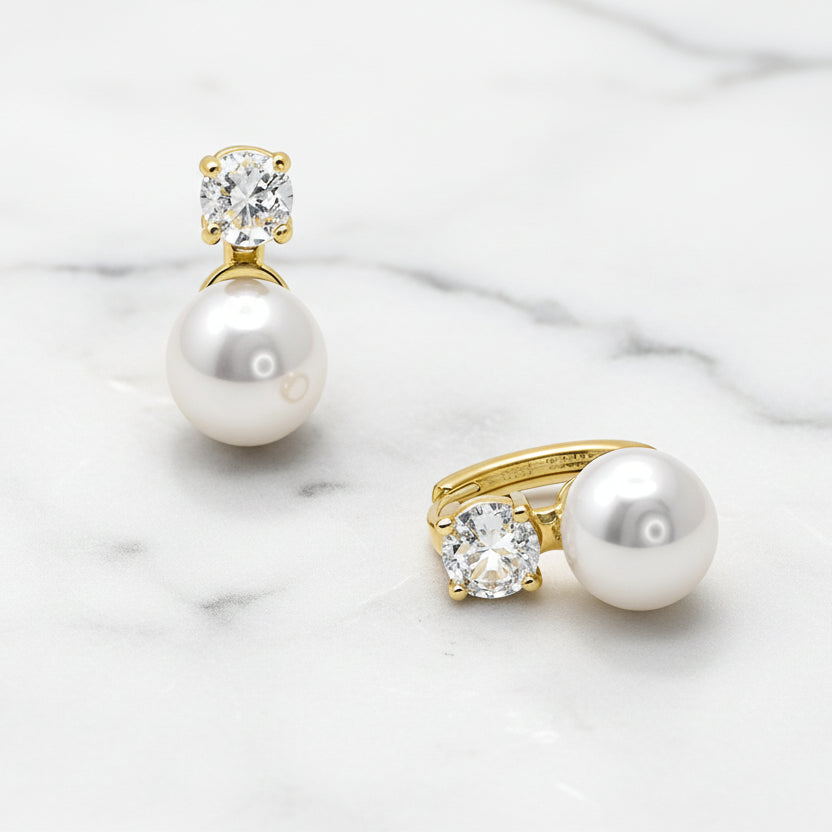 The "Ultimate Pearl Huggie" Earrings
