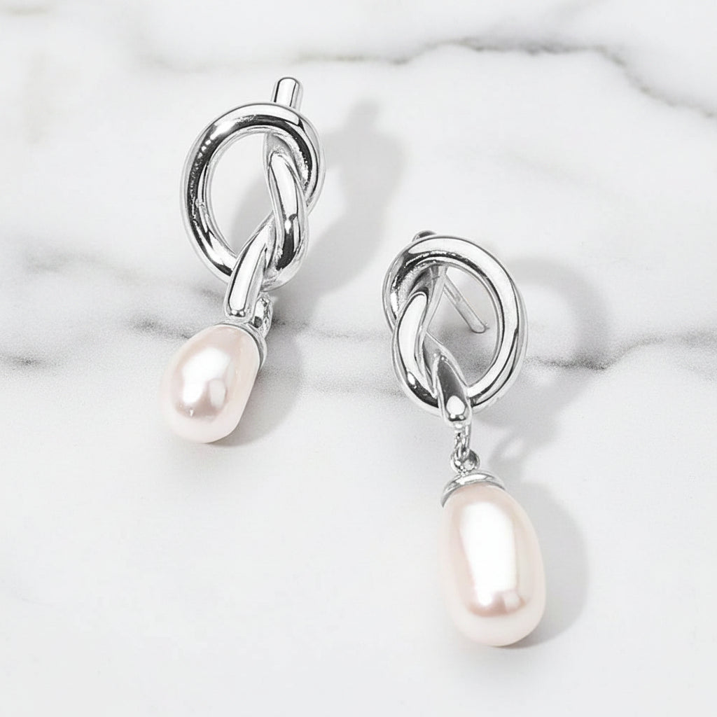 The "Pearl Love Knot" Earrings
