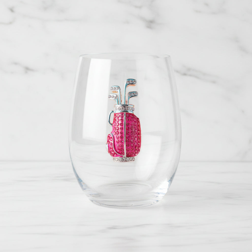 The "Golf Bag" Stemless Wineglass