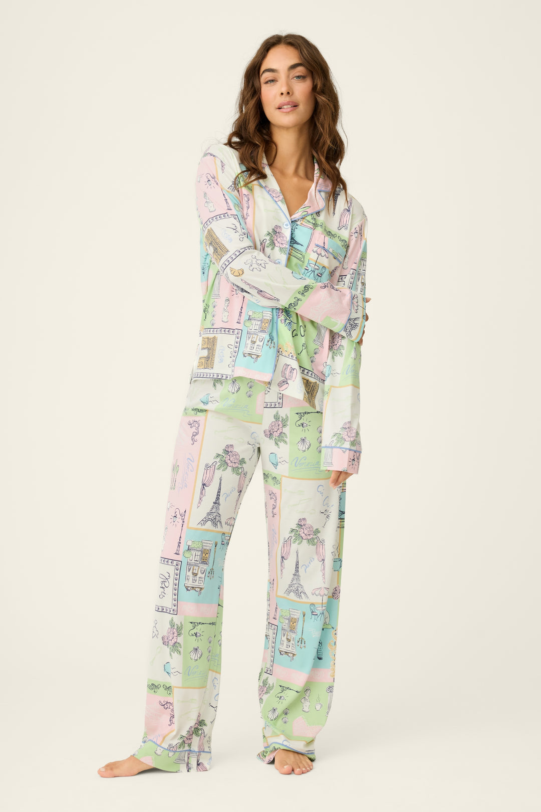 The "Whimsy Postcards from Paris" Pajama Set by PJ Salvage