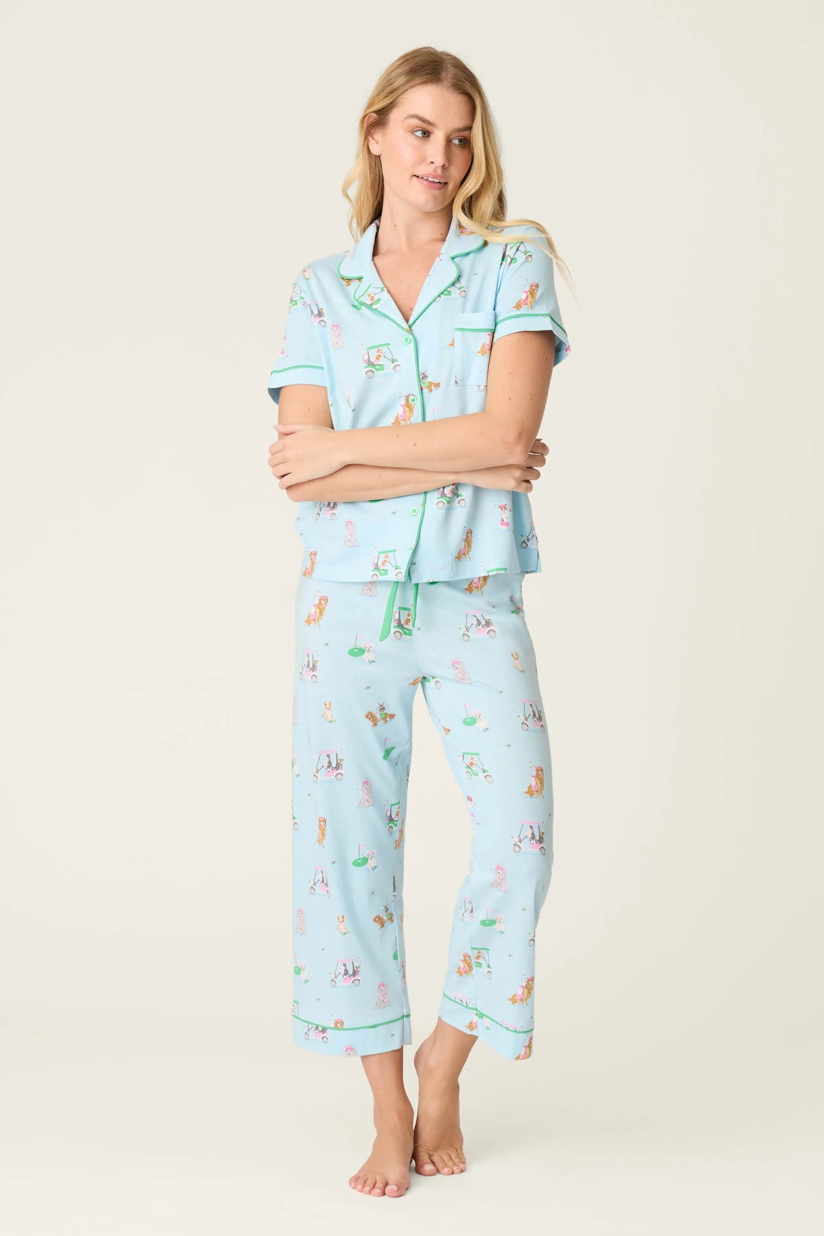 The "Putter Pup" Cropped PJ Set by PJ Salvage