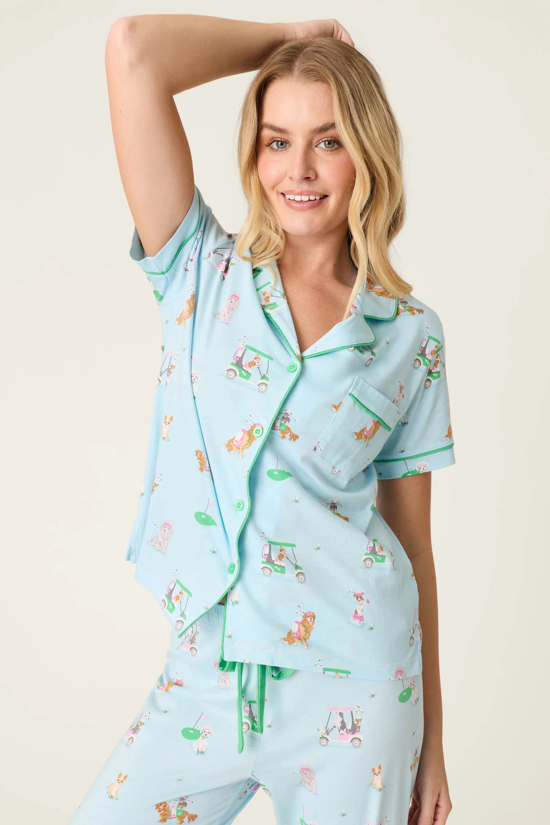 The "Putter Pup" Cropped PJ Set by PJ Salvage