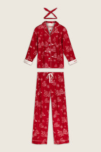 The "Candy Cane Cottage" 3-Piece Flannel Pajama Set by PJ Salvage