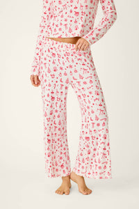 The "Femme De Noel" Holiday Print Pajama Pants by PJ Salvage