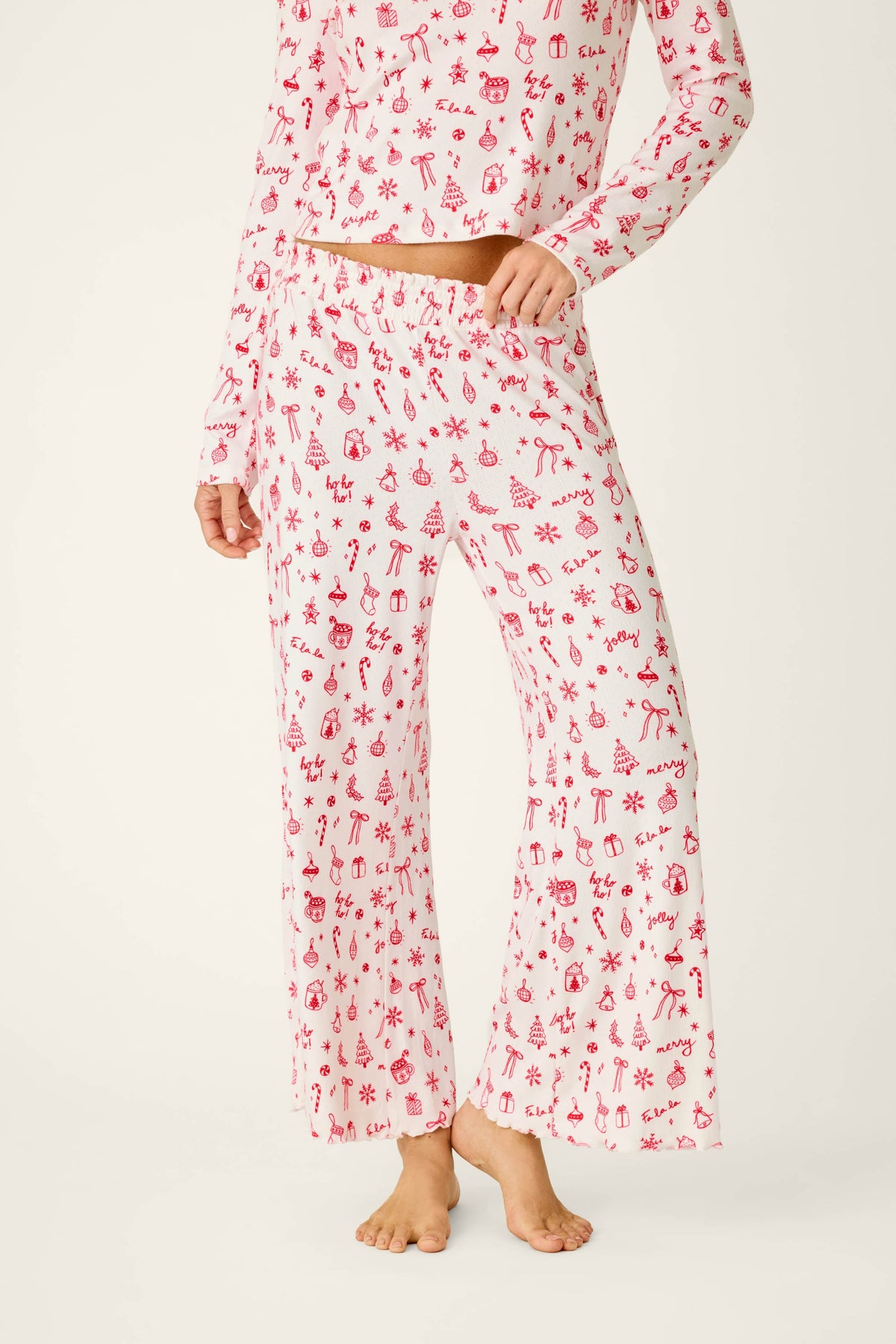 The "Femme De Noel" Holiday Print Pajama Pants by PJ Salvage