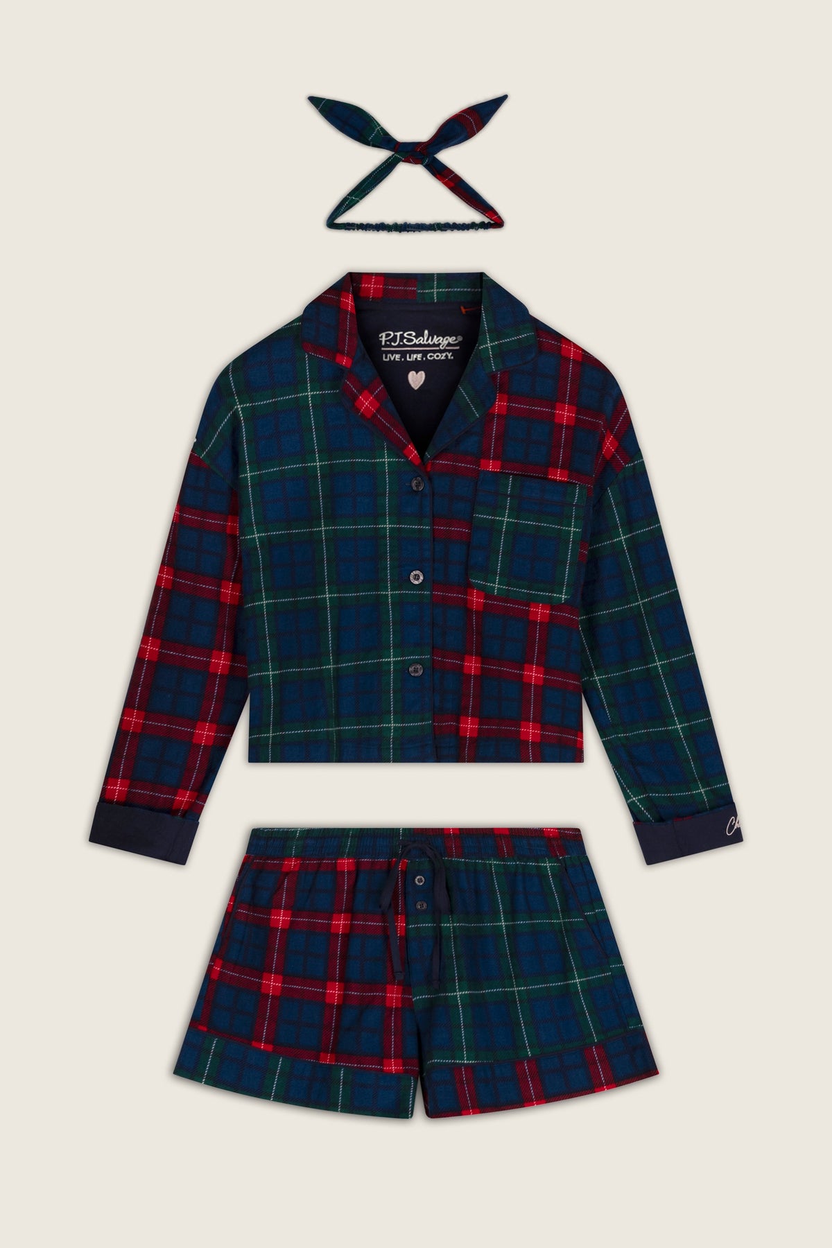 The "Check Mate" Flannel Shorty Set by PJ Salvage