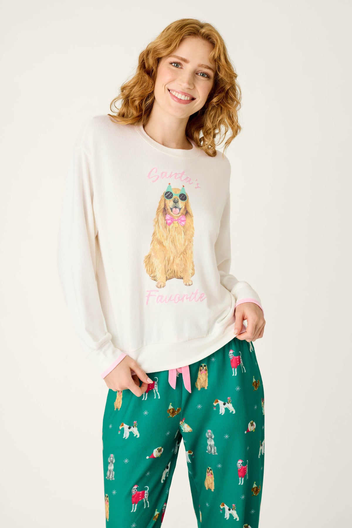 The "Happy Pawlidays" Long Sleeve Top by PJ Salvage