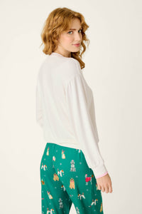 The "Happy Pawlidays" Long Sleeve Top by PJ Salvage