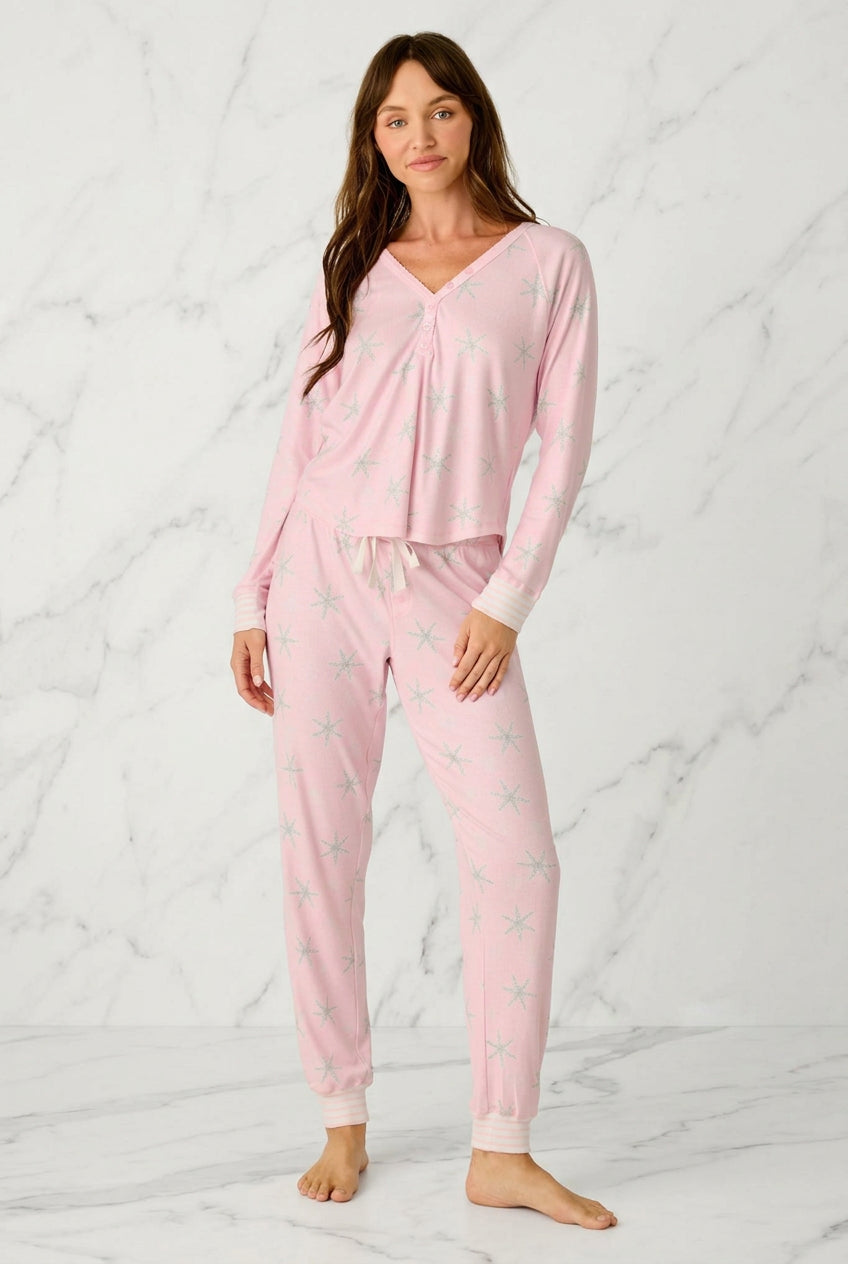 The "Happy Pawlidays Snowflake" Long Sleeve Pajama Set by PJ Salvage