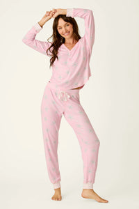 The "Happy Pawlidays Snowflake" Long Sleeve Pajama Set by PJ Salvage