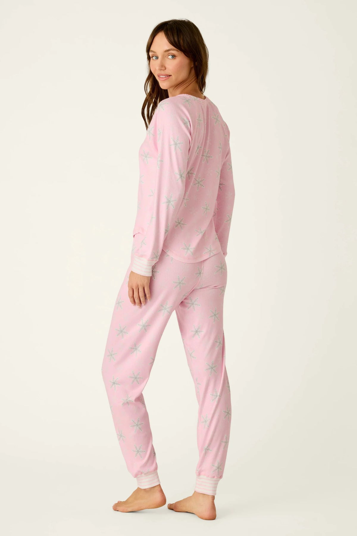 The "Happy Pawlidays Snowflake" Long Sleeve Pajama Set by PJ Salvage