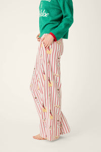 The "Martinis & Mistletoe" Cocktail Print Flannel Pajama Pants by PJ Salvage
