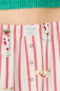 The "Martinis & Mistletoe" Cocktail Print Flannel Pajama Pants by PJ Salvage