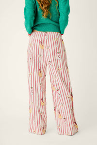 The "Martinis & Mistletoe" Cocktail Print Flannel Pajama Pants by PJ Salvage
