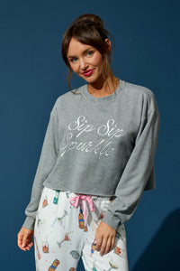 The "Sip Sip Sparkle" Sweatshirt by PJ Salvage