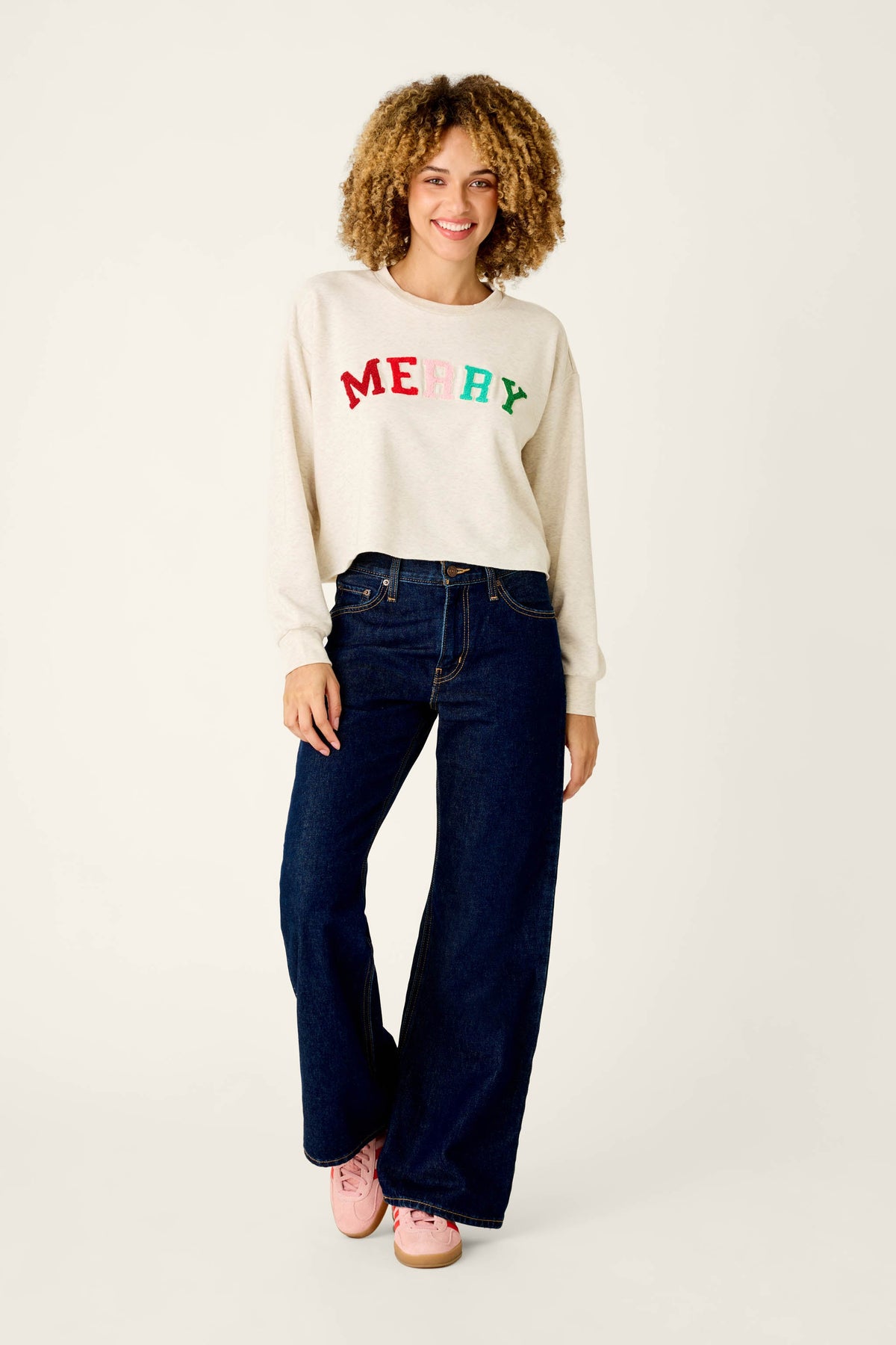 The "Very Merry" Bouclé Merry Sweatshirt by PJ Salvage