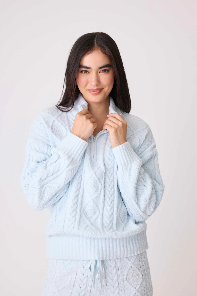 The "Cozy Cable" Quarter Zip Sweater by PJ Salvage