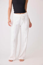 The “Ivory” Chenille Cable Knit Lounge Pants by PJ Salvage