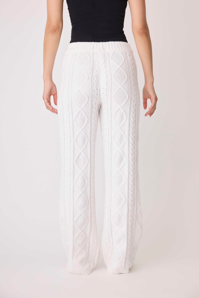 The “Ivory” Chenille Cable Knit Lounge Pants by PJ Salvage