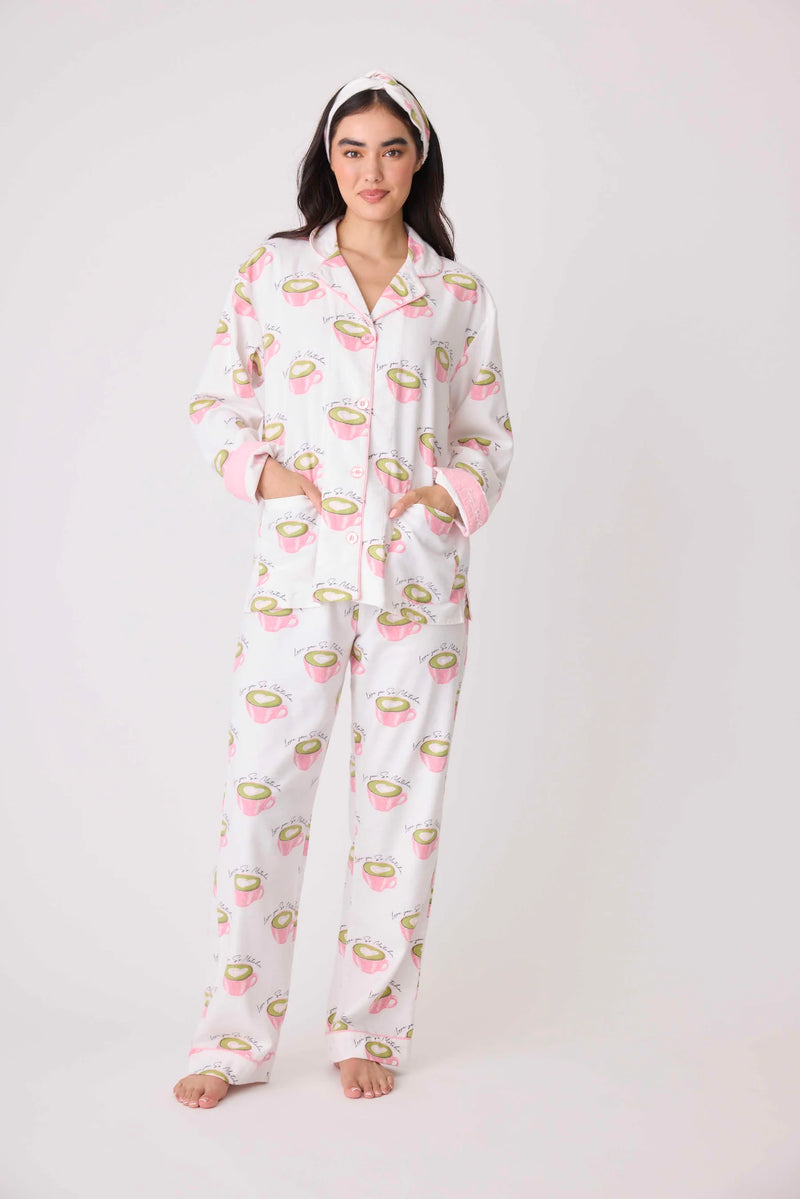 The "Love U So Matcha" Flannel Set by PJ Salvage