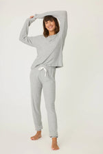 The "Silver Sparkle Waffle Thermal" Ski Jammie Set by PJ Salvage