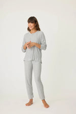 The "Silver Sparkle Waffle Thermal" Ski Jammie Set by PJ Salvage