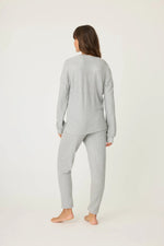 The "Silver Sparkle Waffle Thermal" Ski Jammie Set by PJ Salvage