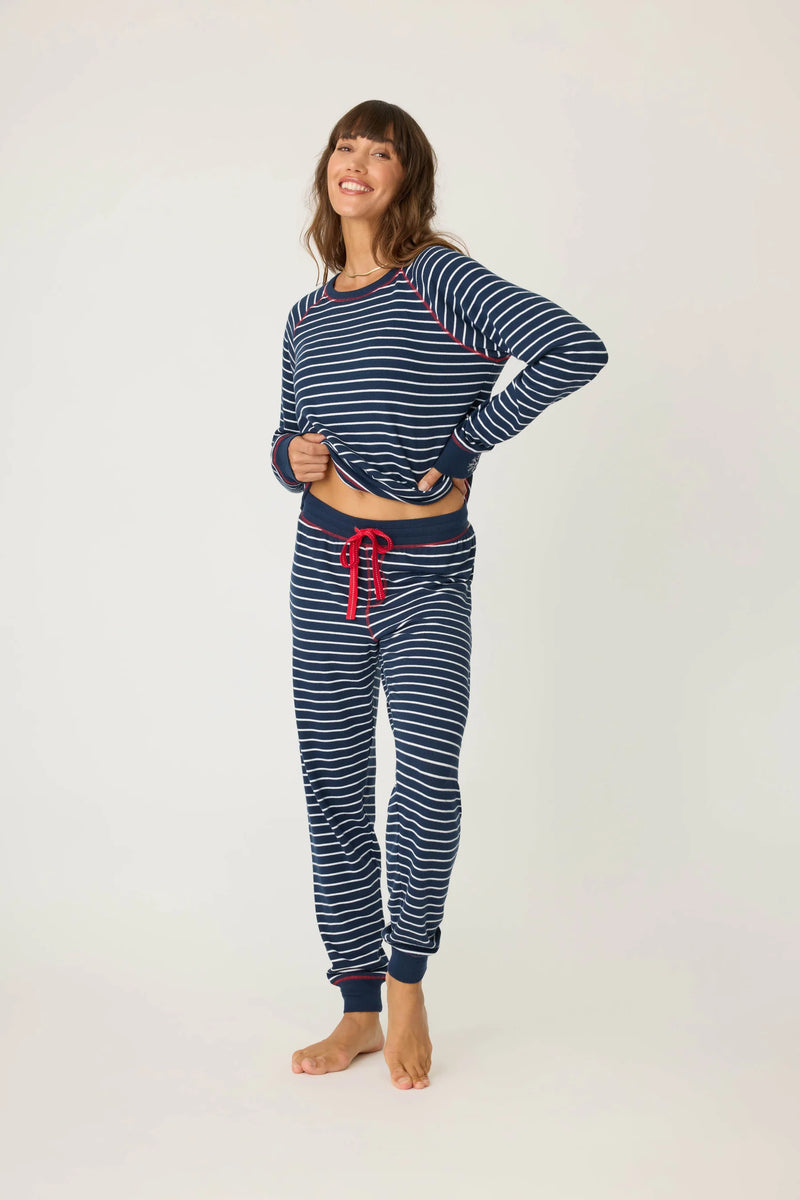 The "Snowflake Kisses" Striped PJ Set by PJ Salvage