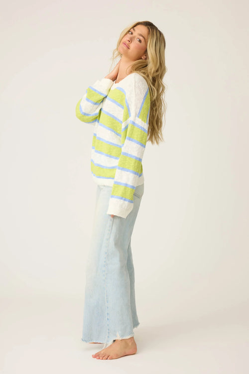 The "Beautiful Life" Striped Snuggle Sweater by PJ Salvage