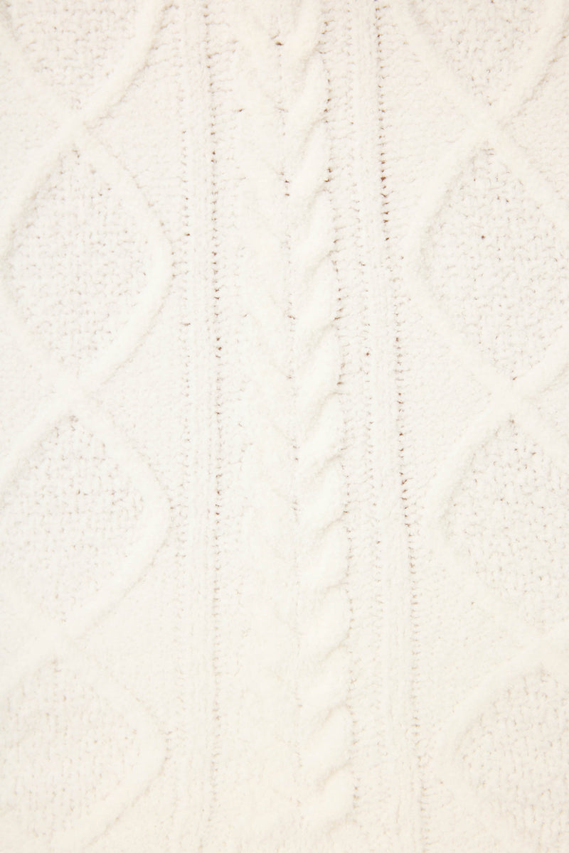 The “Ivory” Chenille Cable Knit Ivory Hoodie by PJ Salvage