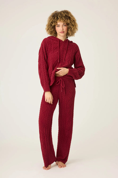 The "Port" Cozy Chenille Cable Knit Pant by PJ Salvage