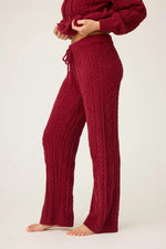 The "Port" Cozy Chenille Cable Knit Pant by PJ Salvage