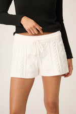 The “Ivory” Chenille Cable Knit Shorts by PJ Salvage