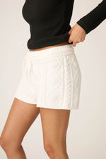 The “Ivory” Chenille Cable Knit Shorts by PJ Salvage