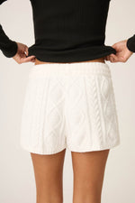 The “Ivory” Chenille Cable Knit Shorts by PJ Salvage