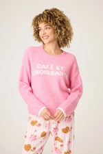 The "Cafe Et Croissants" Snuggle Sweater by PJ Salvage