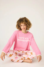 The "Cafe Et Croissants" Snuggle Sweater by PJ Salvage