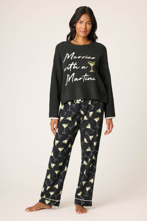 The "Merrier With A Martini" Snuggle Sweater by PJ Salvage